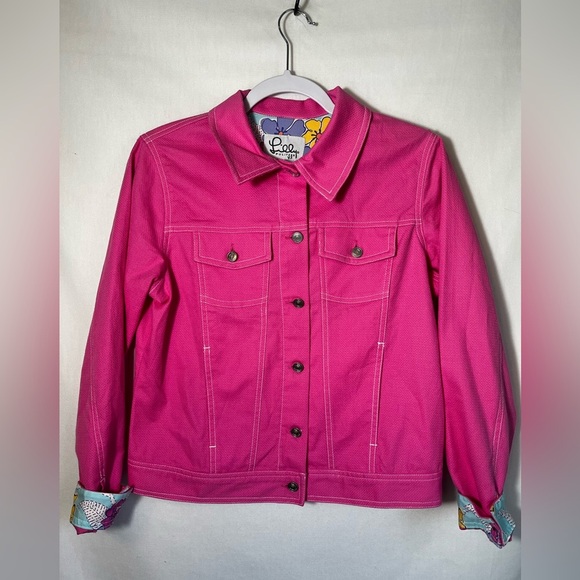 Lilly Pulitzer Jackets & Blazers - Lilly Pulitzer Vintage Y2K Pink Button Up Jacket with Thread Outline Size S